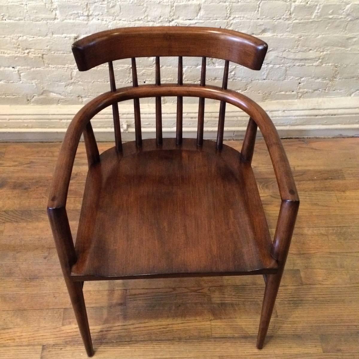 Maple Paul McCobb Spindle Back Windsor Style Armchairs