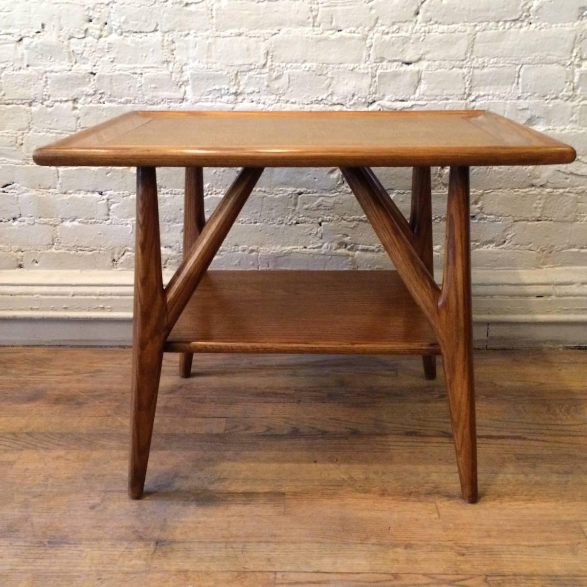 American Pair of Oak End Tables Attributed to Paul Laszlo