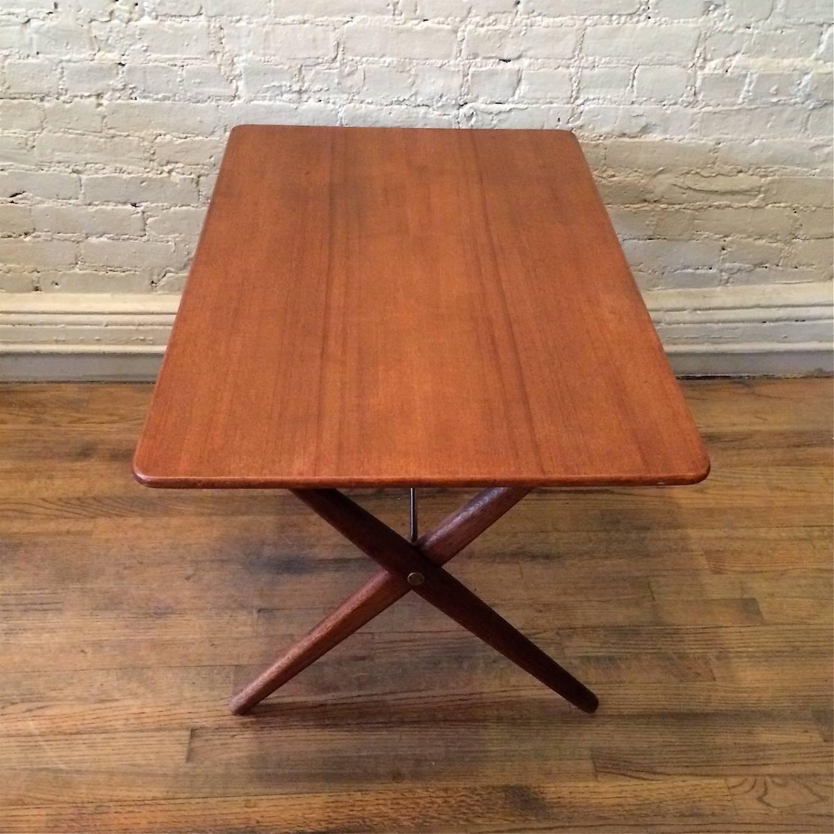 Teak and Brass Occasional Table by Hans Wegner for Andreas Tuck In Good Condition In Brooklyn, NY