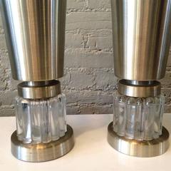 Coppia di lampade da tavolo Russel Wright Art Deco a luce abbagliante