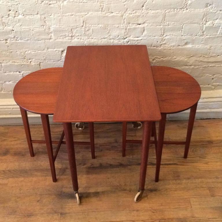 Danish Modern Teak Folding Nesting Tables Attributed to Grete Jalk at ...