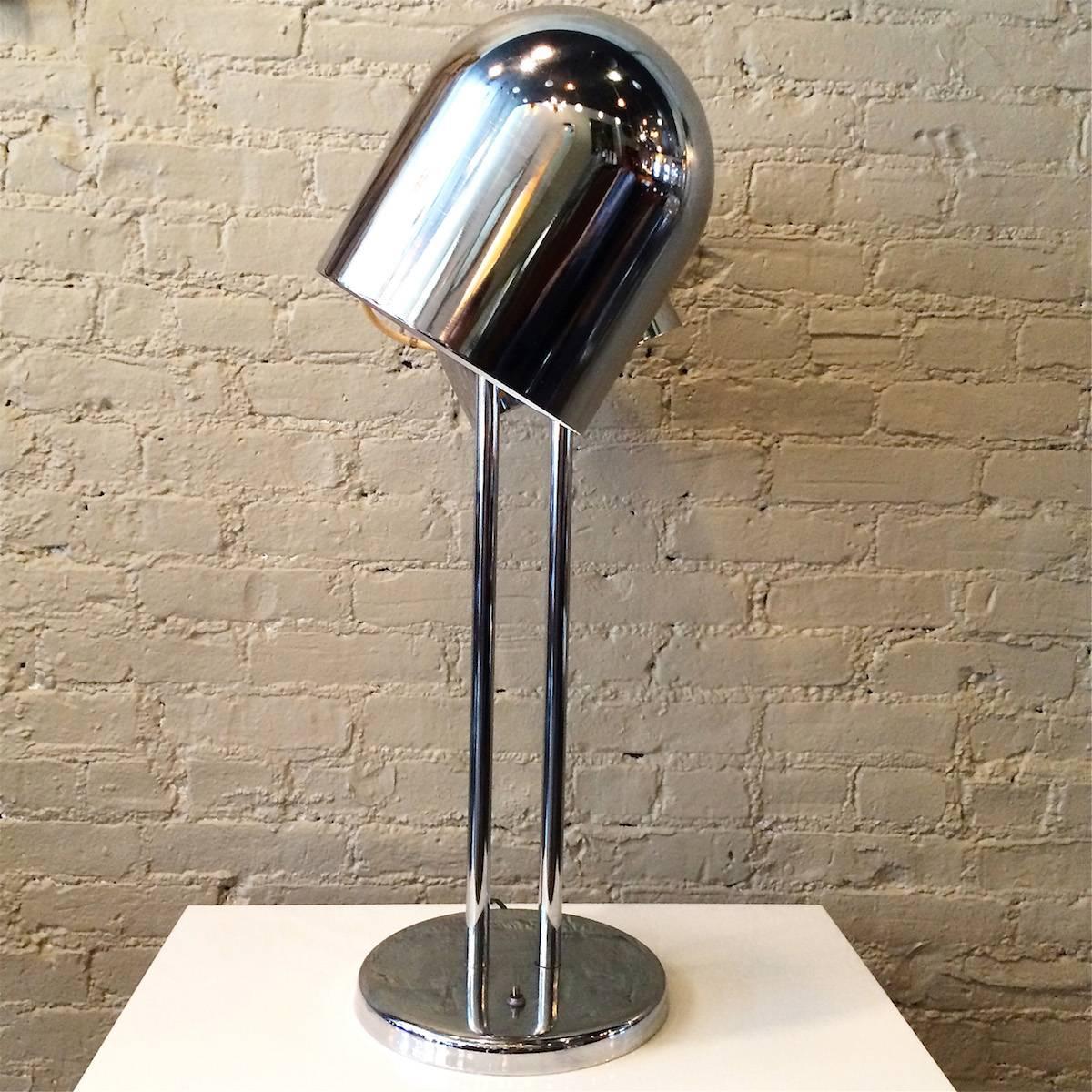 American Mid-Century Modern Double-Headed Chrome Desk Lamp by Sonneman