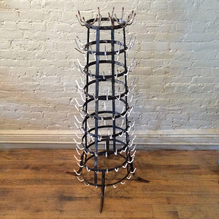 Wrought Iron Dairy Farm Bottle Drying Rack For Sale at 1stdibs