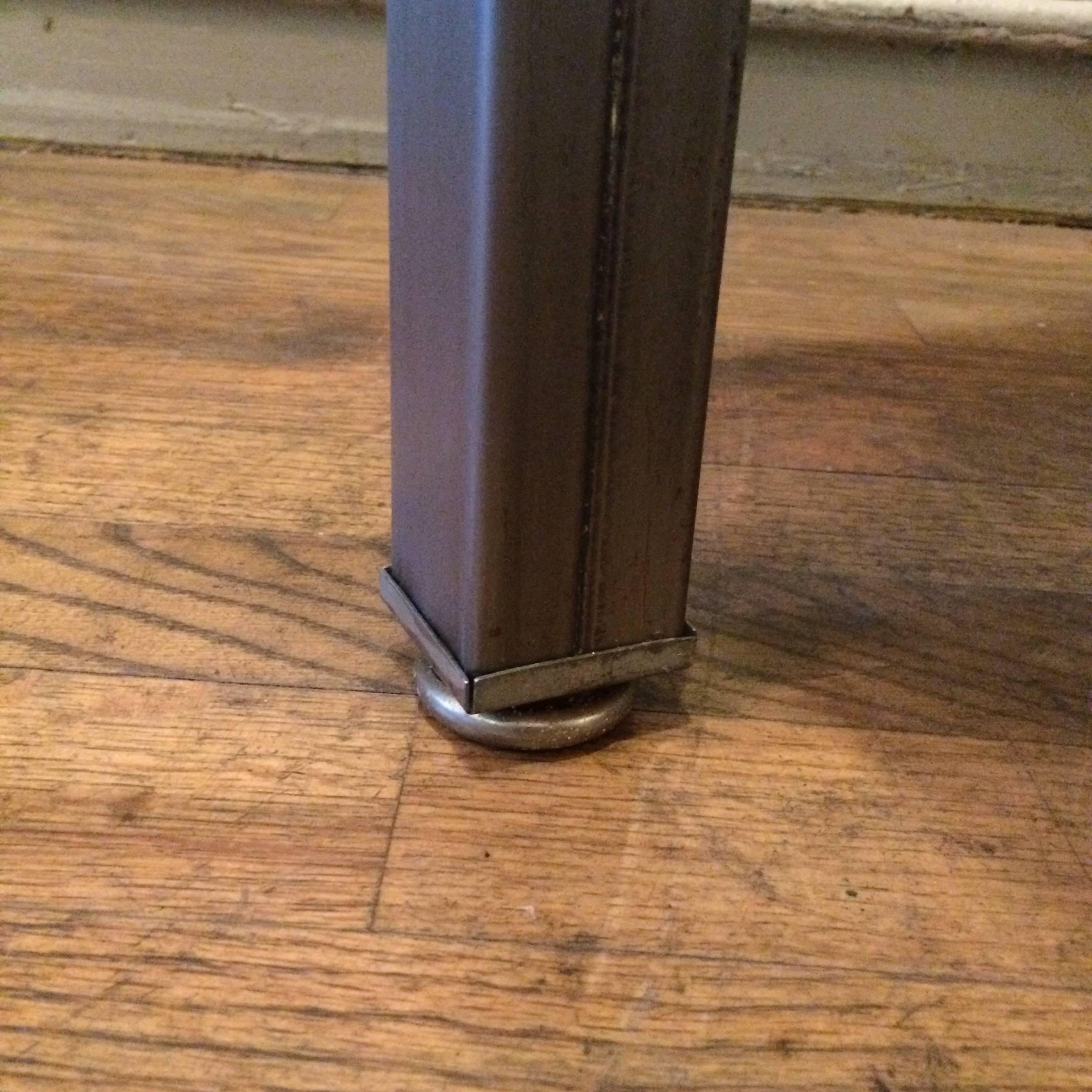 Machine-Age Brushed Steel Ottomans By Norman Bel Geddes For Simmons For Sale 1