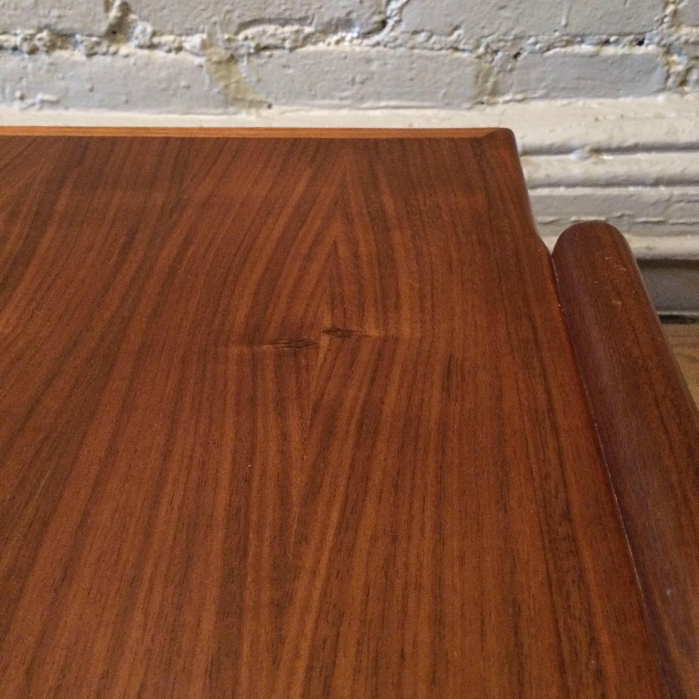 Mid-Century Modern Low Walnut Side Table 1