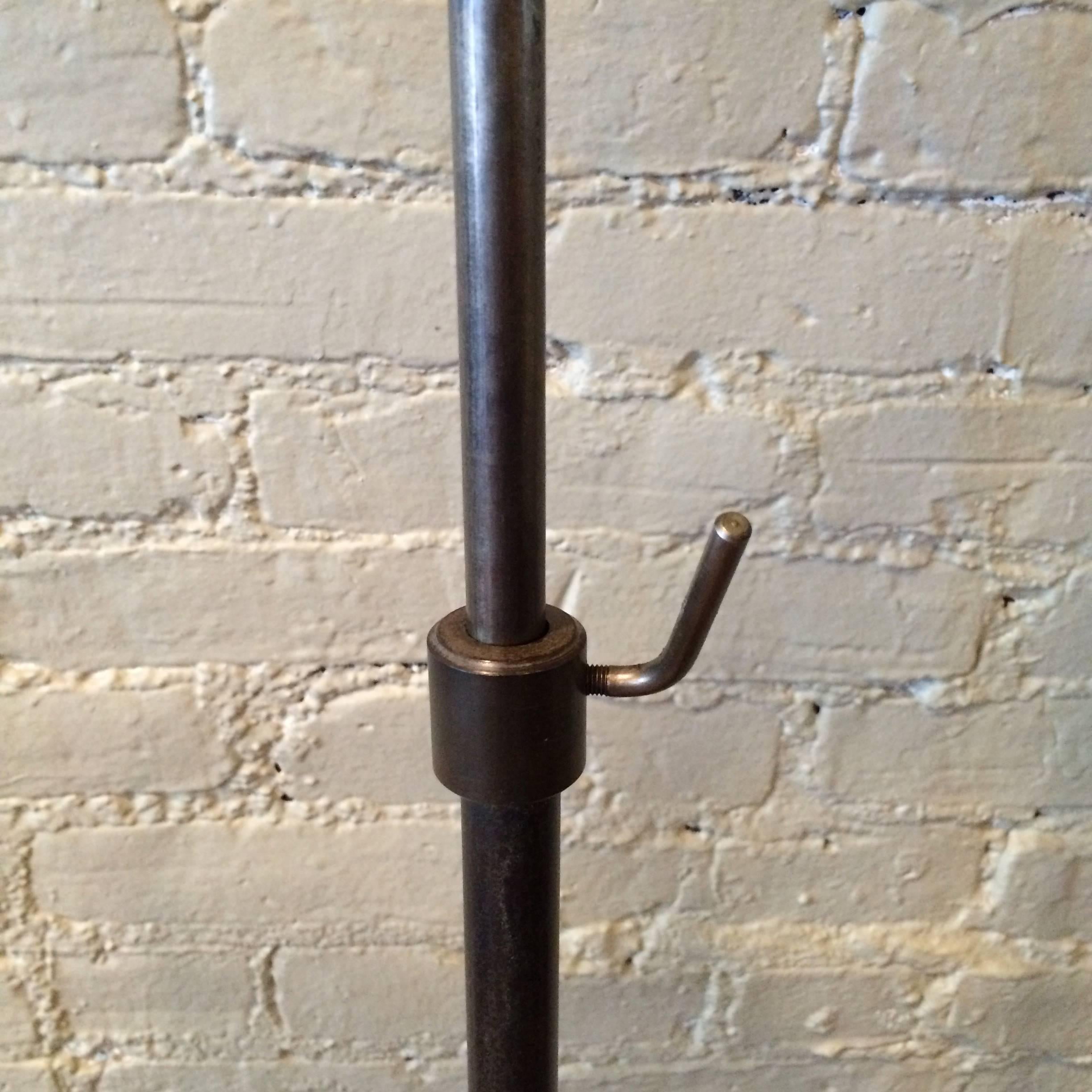 1920s Medical Examination Floor Lamp in Gunmetal Finish In Good Condition In Brooklyn, NY