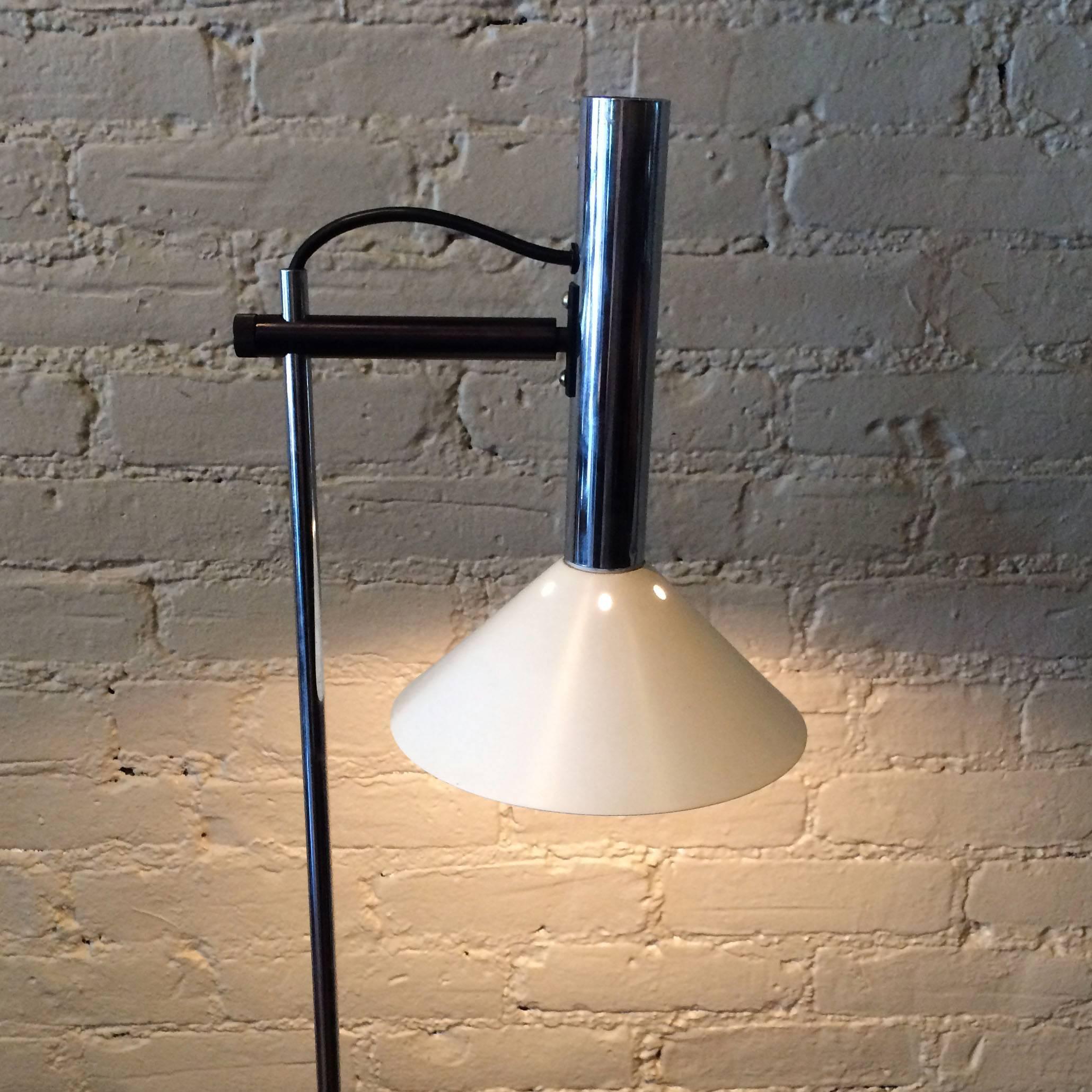 French Chrome Reading Floor Lamp In Good Condition In Brooklyn, NY