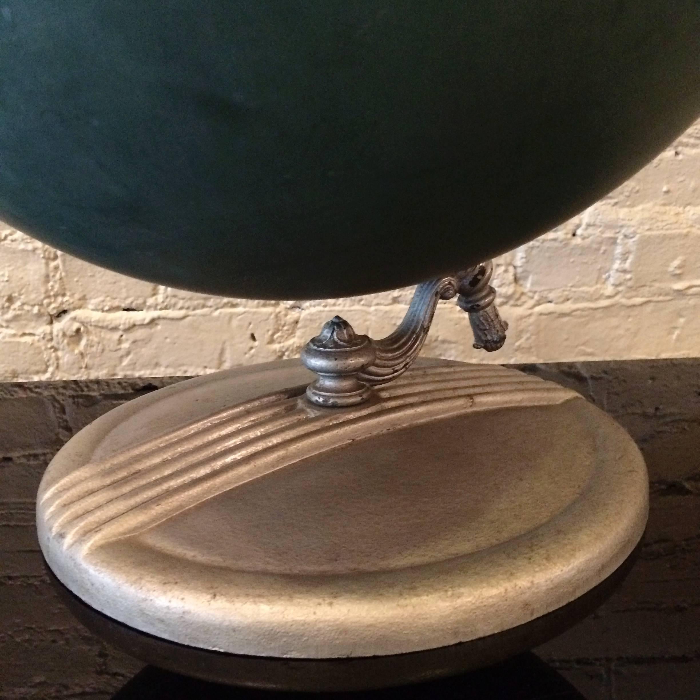 Mid-20th Century Unusual 1940s Composite and Zinc Tabletop Chalk Globe