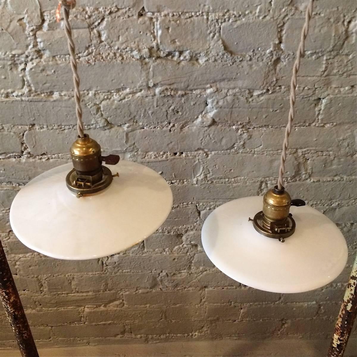 Pair of petite pendant lights with 8.5