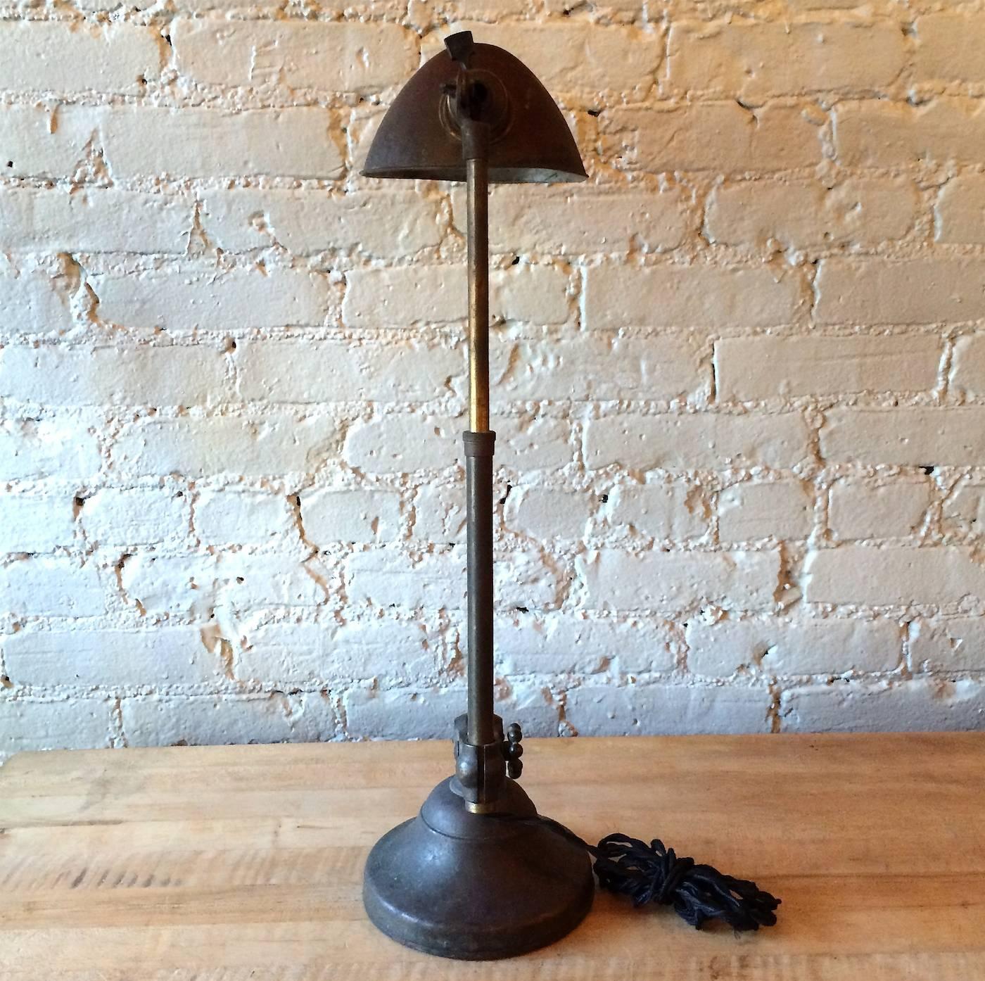 O.C. White Industrial Brass Telescopic Arm Task Lamp 5