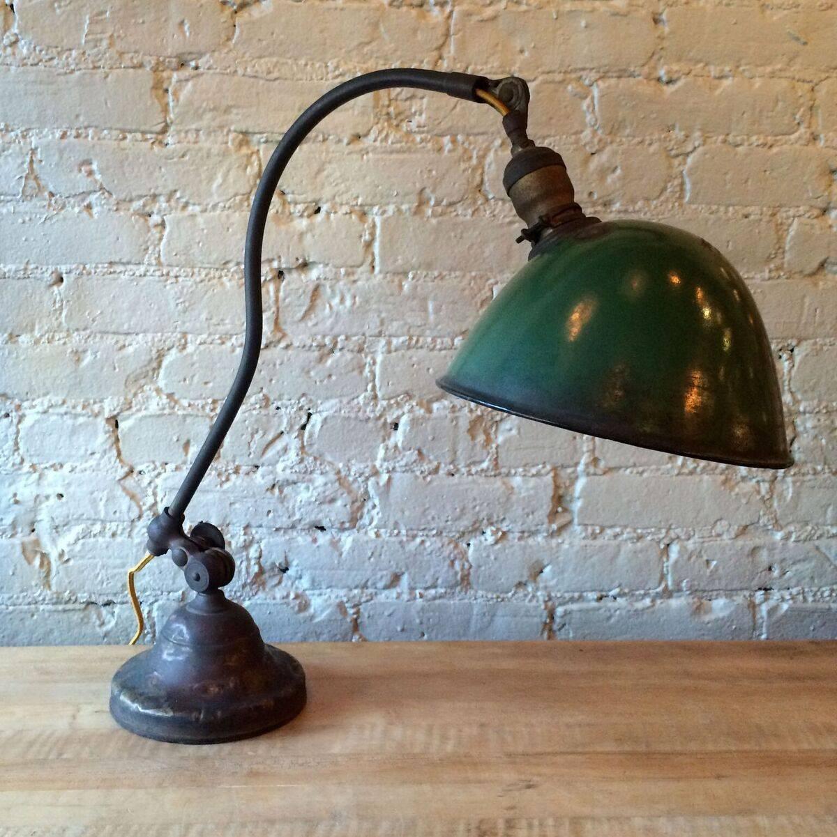 Cast Early Rare O.C. White Industrial Table Task Lamp