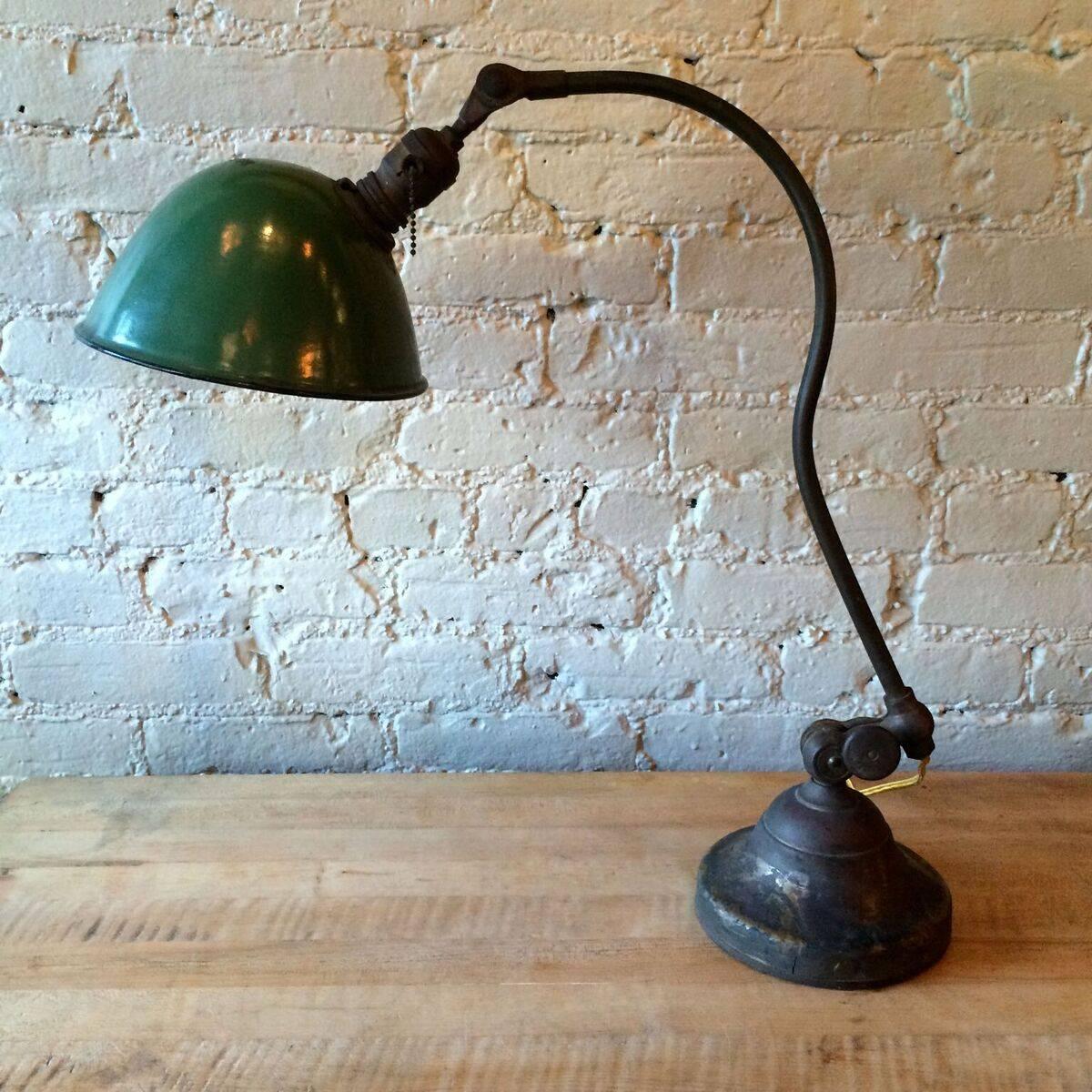 American Early Rare O.C. White Industrial Table Task Lamp