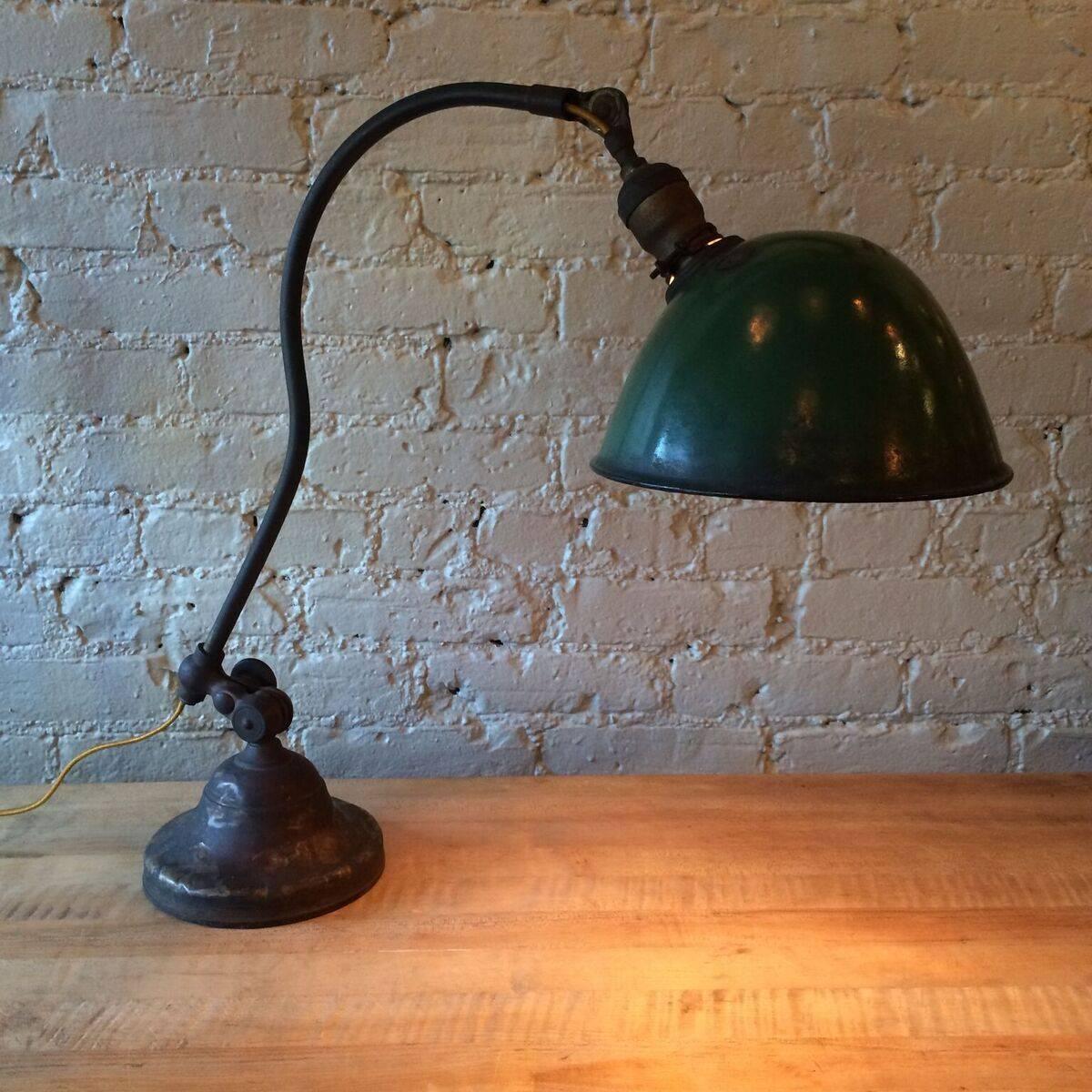 Late 19th Century Early Rare O.C. White Industrial Table Task Lamp