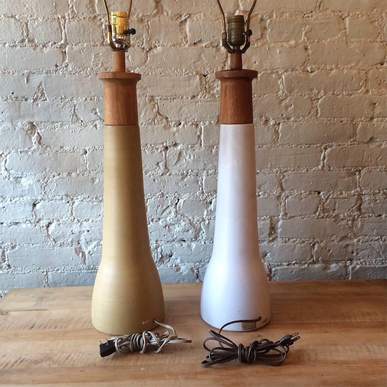American Tall Art Pottery Table Lamps by Gordon Martz for Marshall Studios