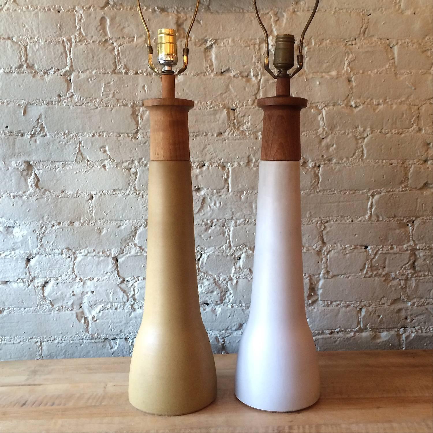 Mid-Century Modern Tall Art Pottery Table Lamps by Gordon Martz for Marshall Studios