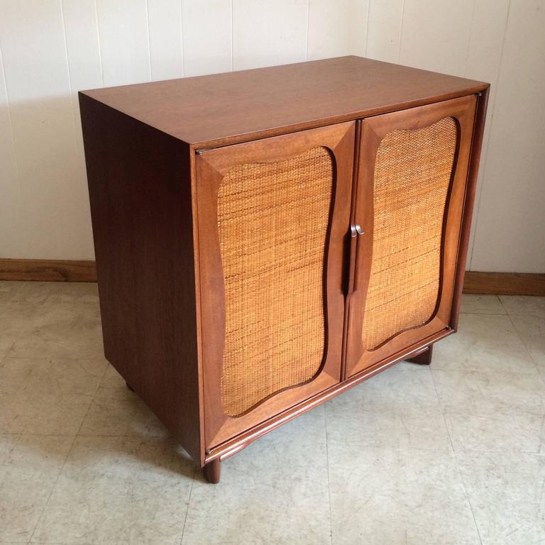 Hickory Furniture Company Rattan Front Mahogany Dresser at 1stDibs