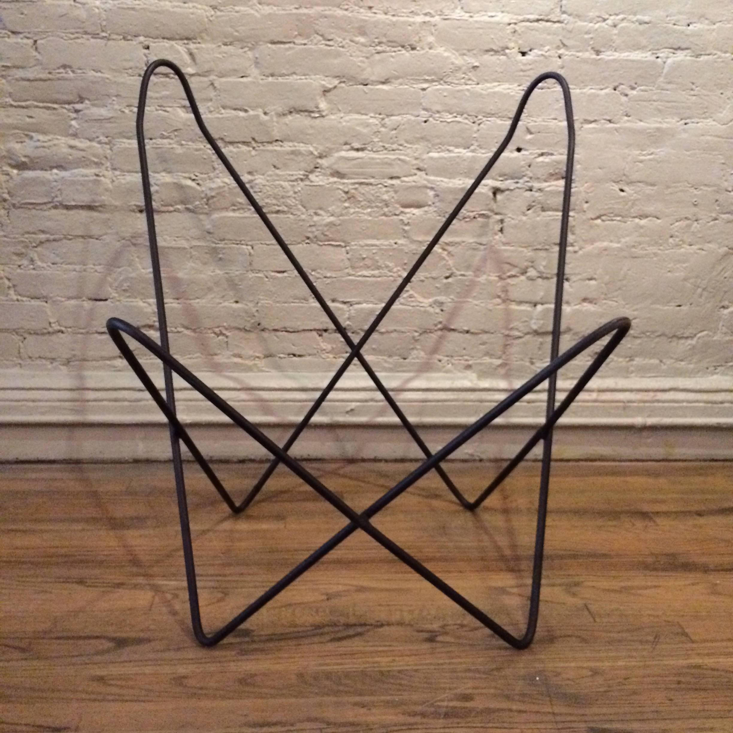 Wrought Iron Leather Butterfly Chair by Jorge Ferrari-Hardoy for Knoll