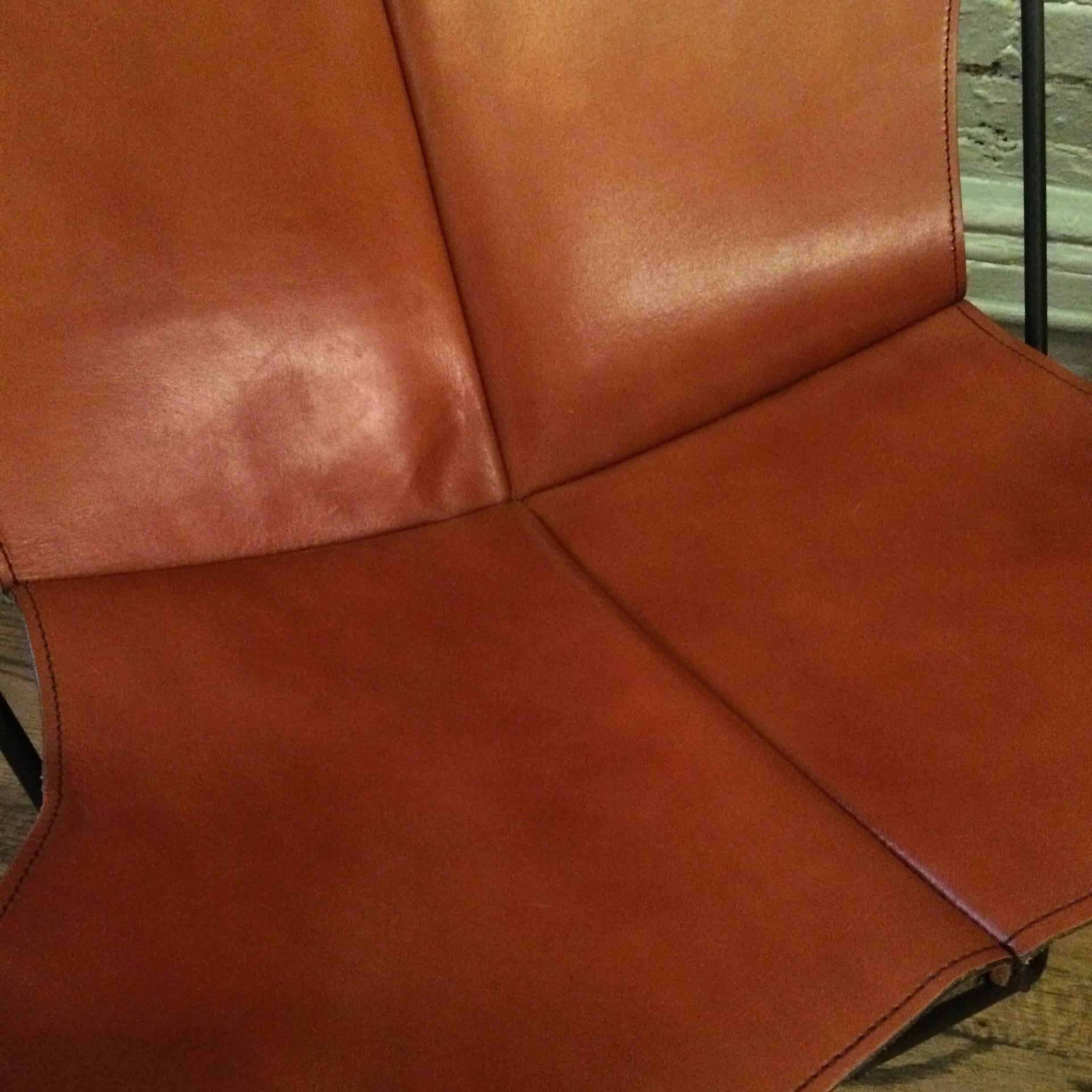 American Leather Butterfly Chair by Jorge Ferrari-Hardoy for Knoll