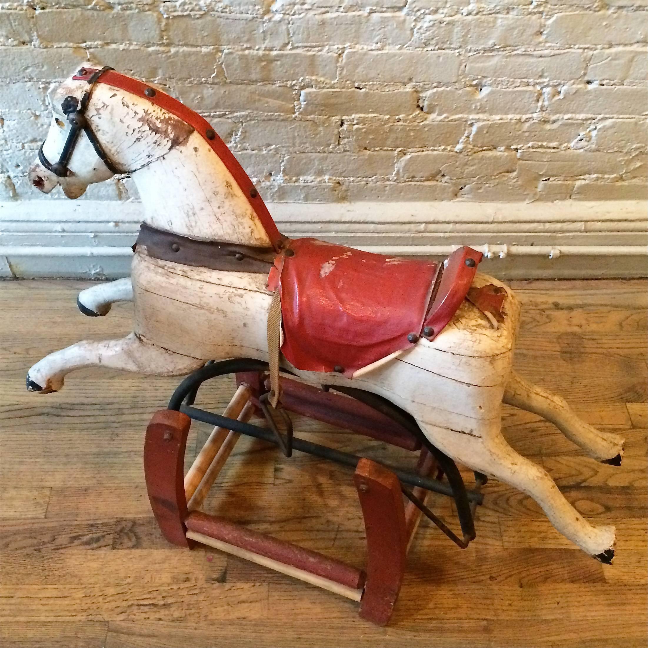 antique glider horse