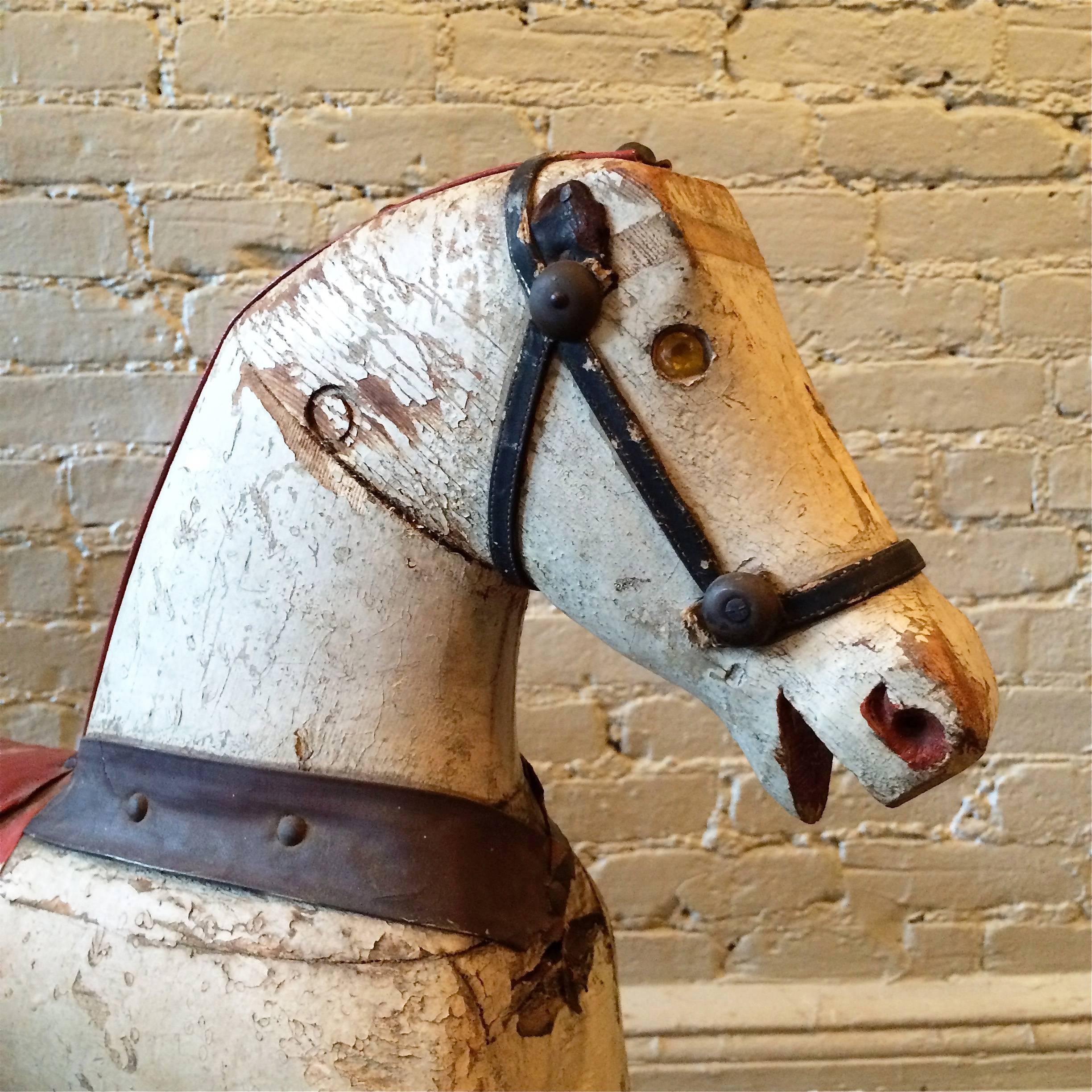 Late Victorian Antique Primitive Folk Art Rocking Horse