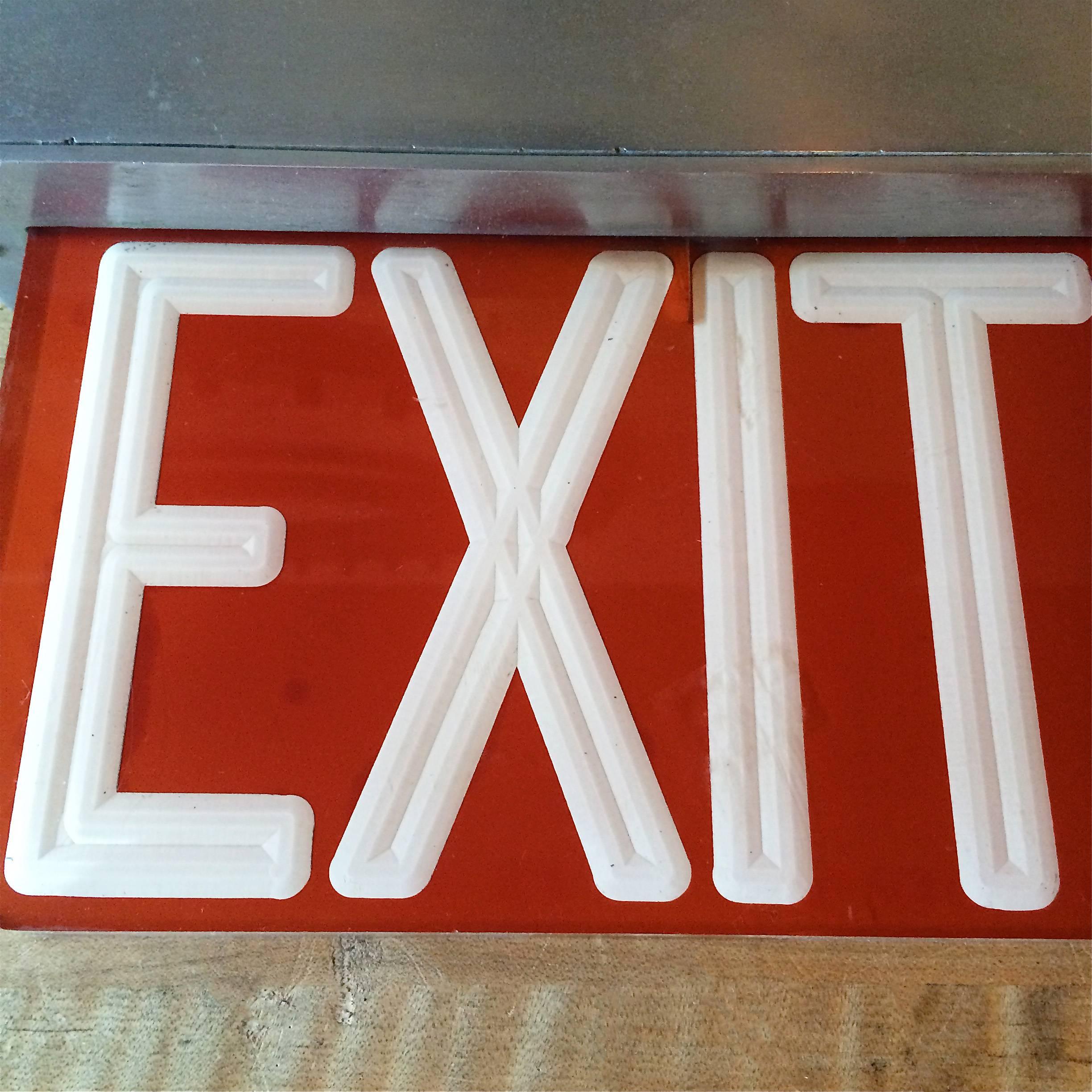 Aluminum Double-Sided Ceiling Flush Mount Exit Sign Light