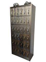 Large Industrial Brushed Steel Legal File Cabinet