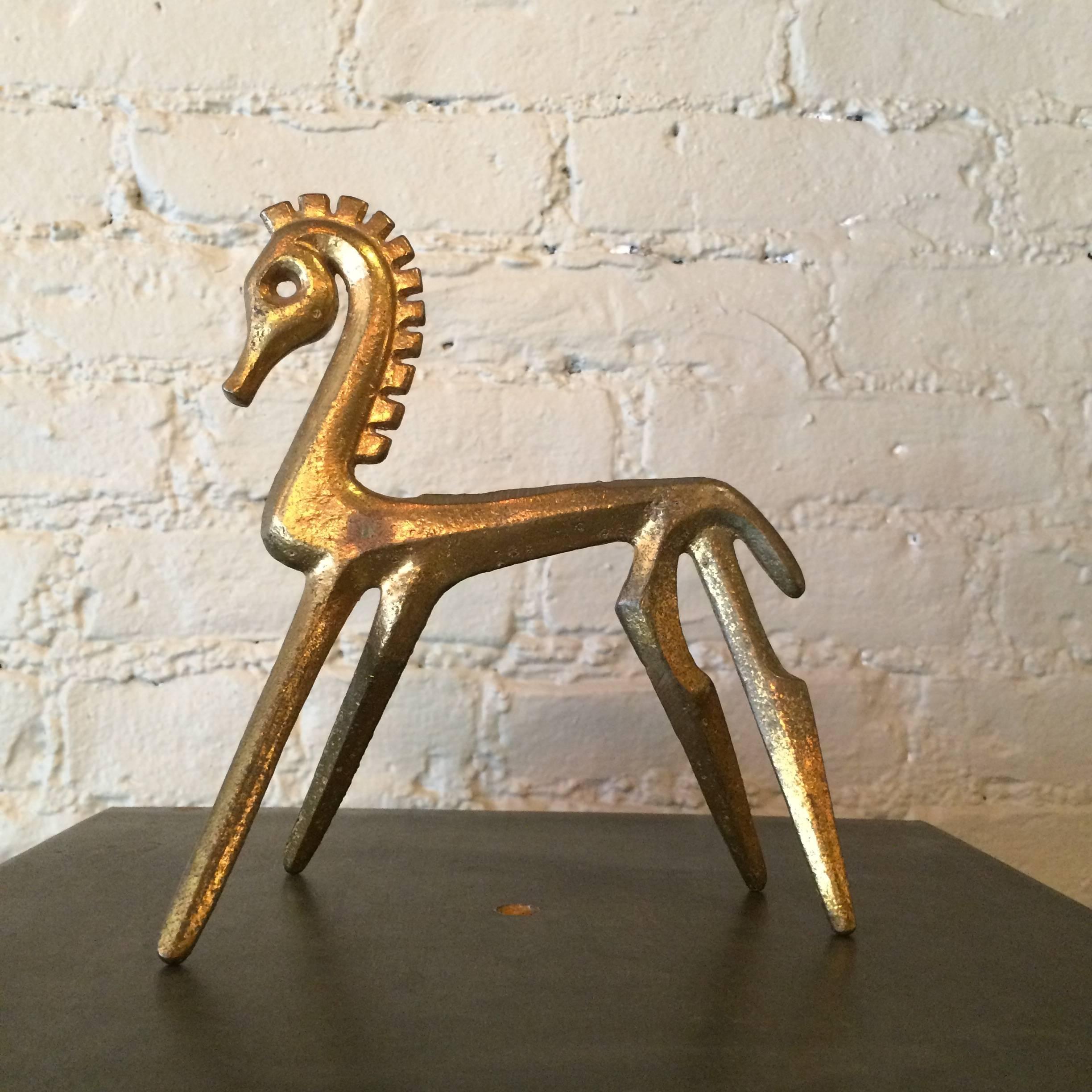 American Mid-Century Modern Bronze Horse Sculpture by Frederick Weinberg