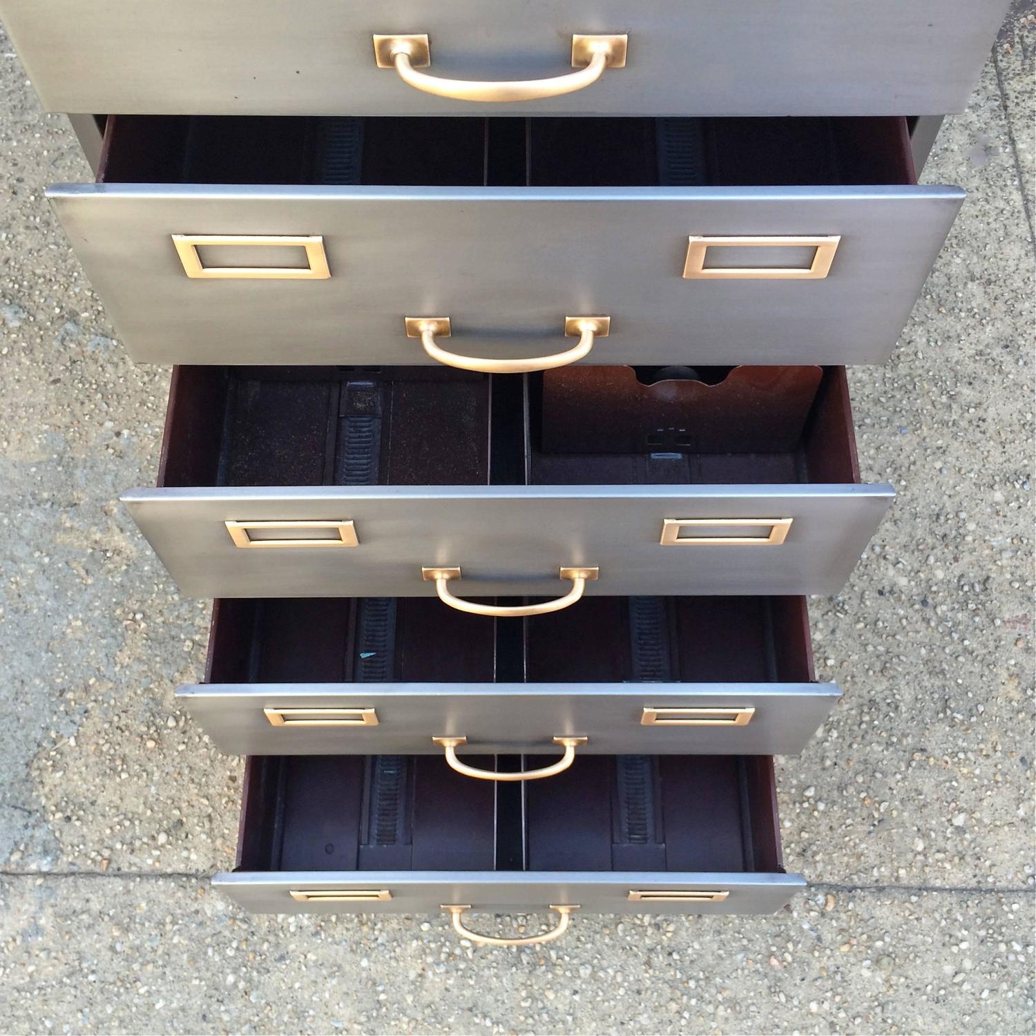 MidCentury Brushed Steel Office Filing For Sale at 1stdibs
