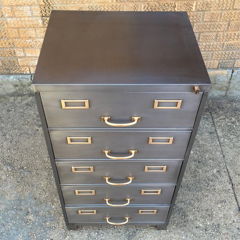 MidCentury Brushed Steel Office Filing For Sale at 1stdibs
