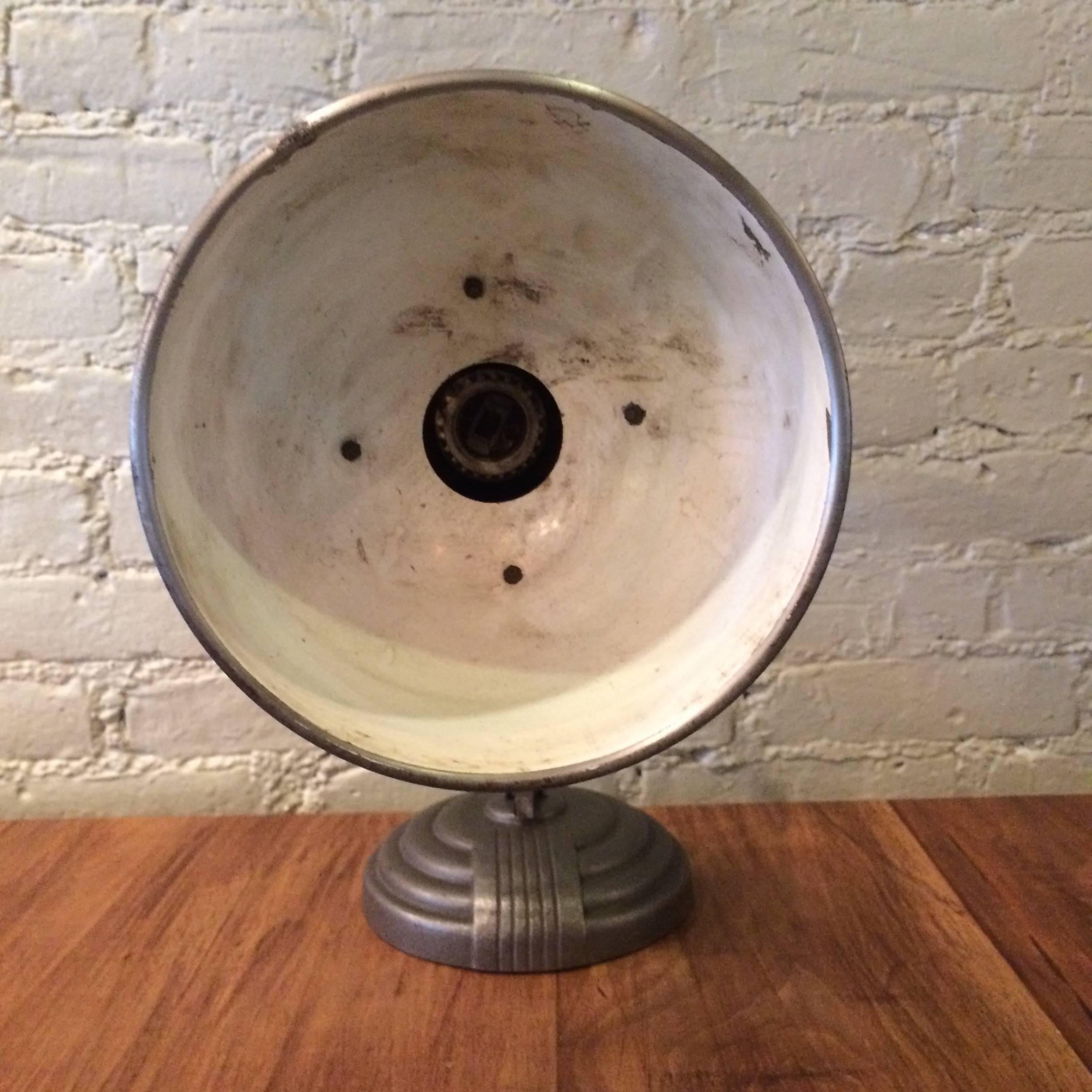 Art Deco Brushed Steel and Cast Iron General Electric Desk Lamp 1