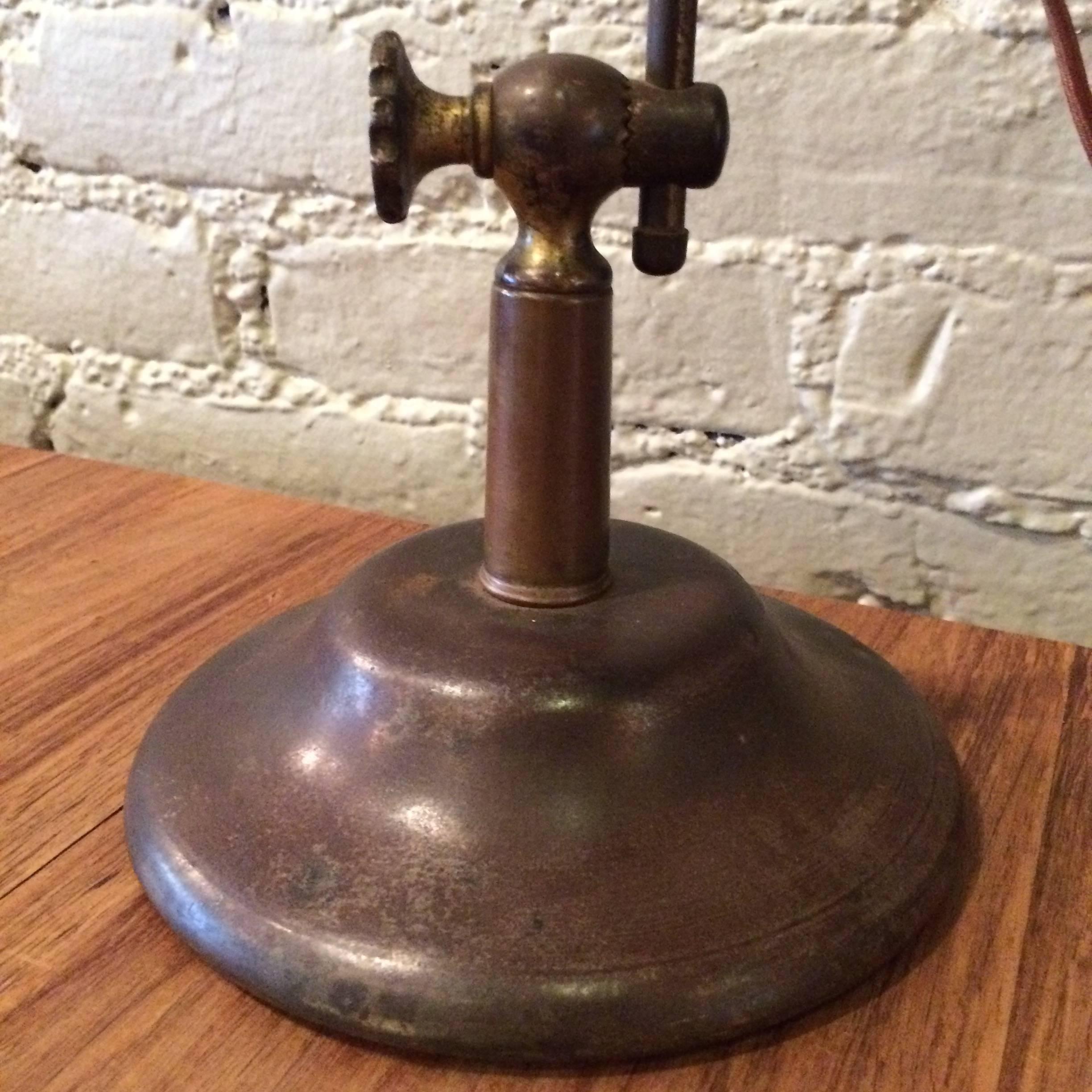 Industrial Brass Jewelers Table Lamp 2