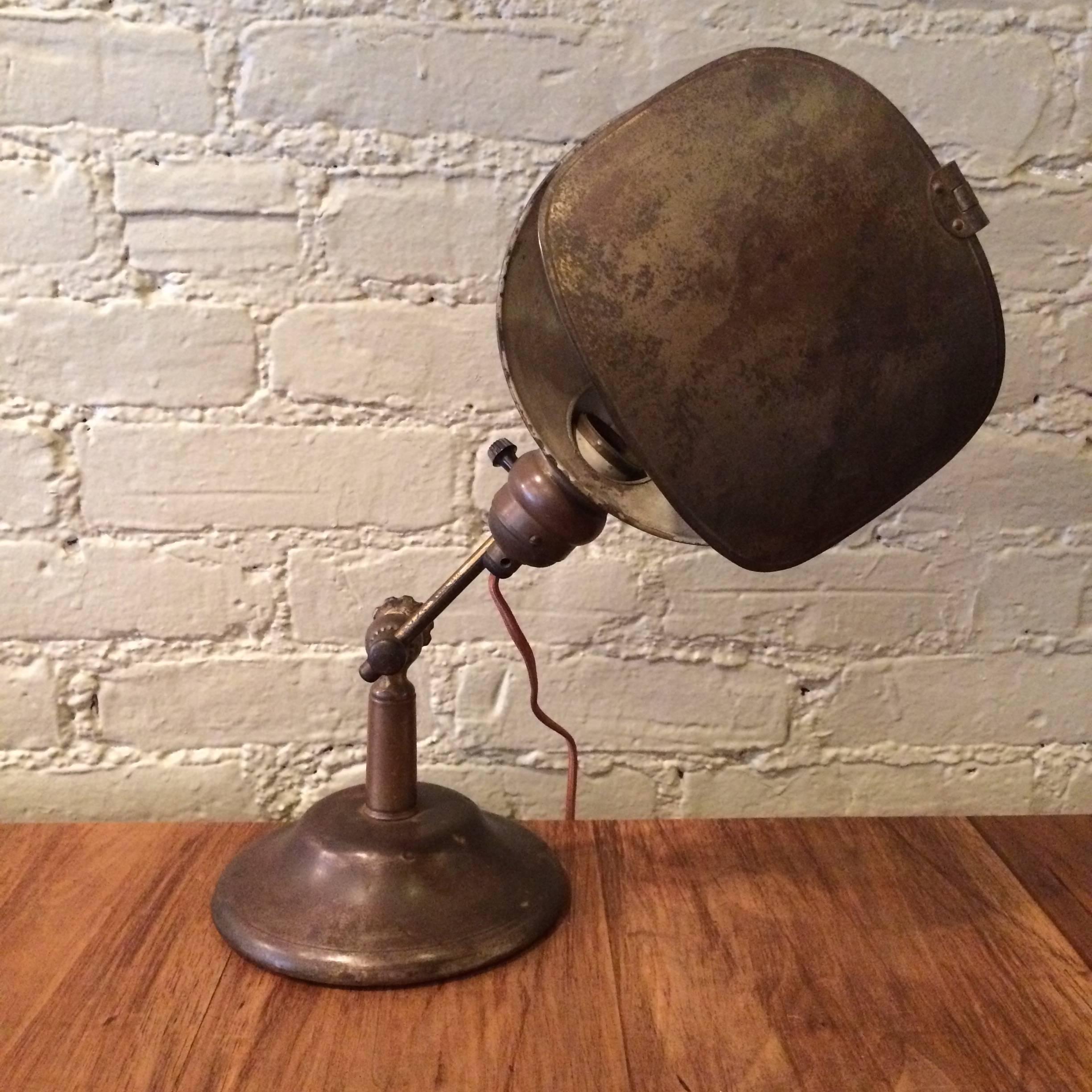 American Industrial Brass Jewelers Table Lamp