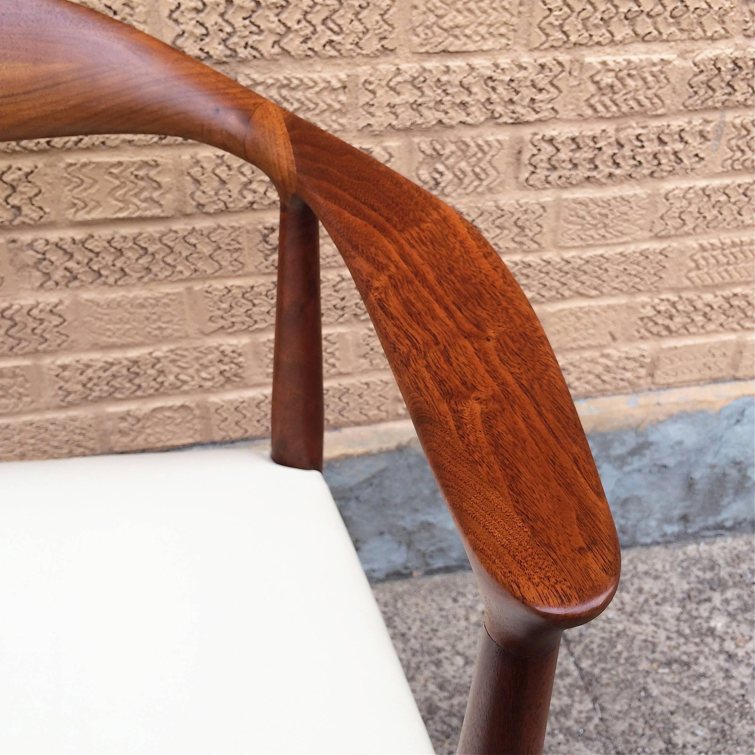 Mid-Century Modern Walnut and Leather Armchair 2