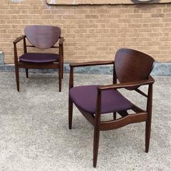 Pair of Walnut Armchairs By Finn Juhl For John Stuart