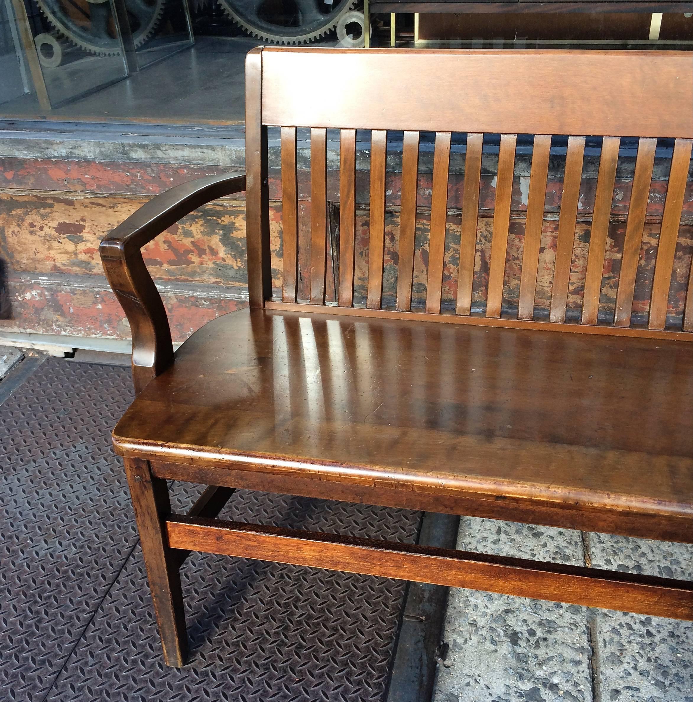 American 1940s Maple Court House Bench