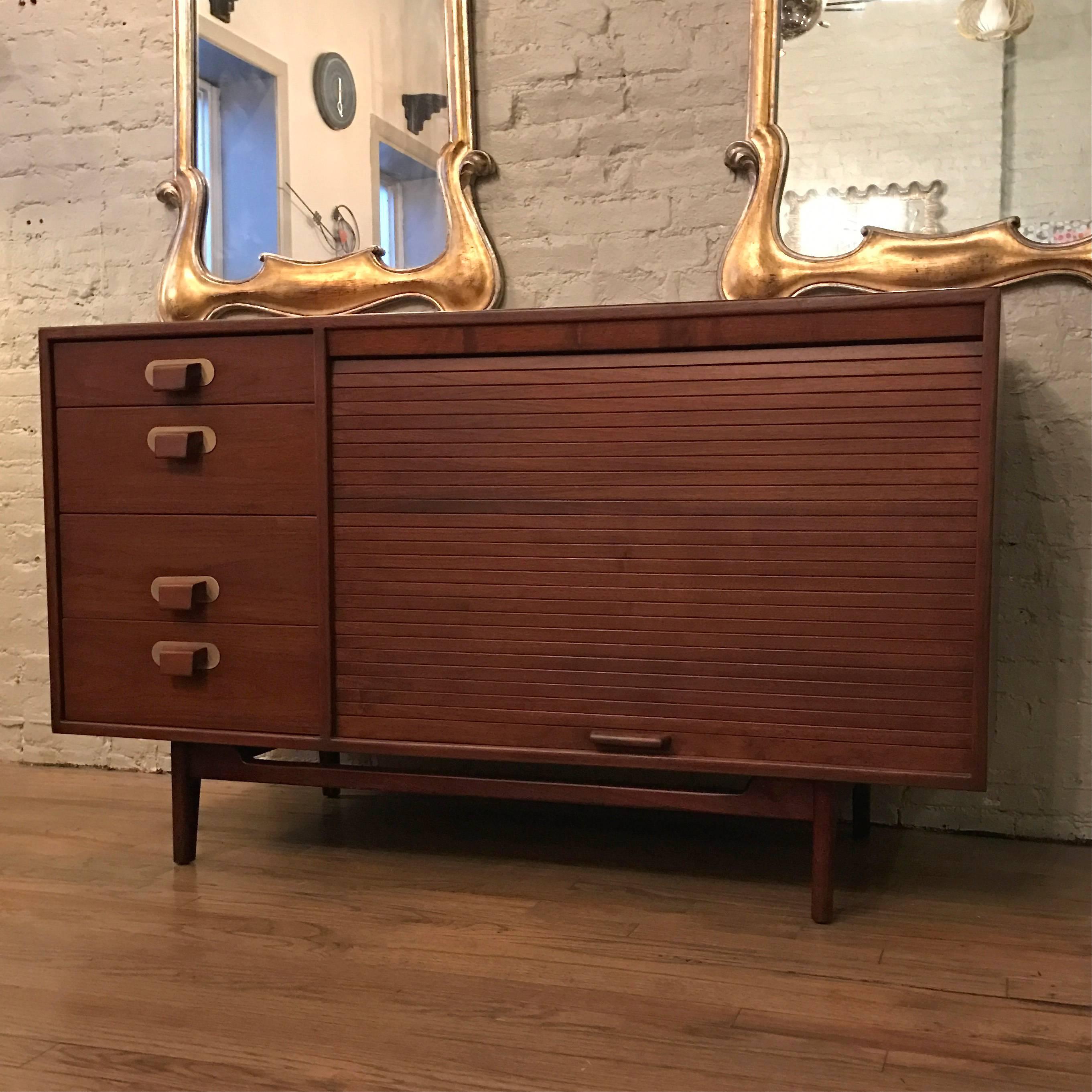 American Early Mid-Century Modern Walnut Credenza by Jens Risom