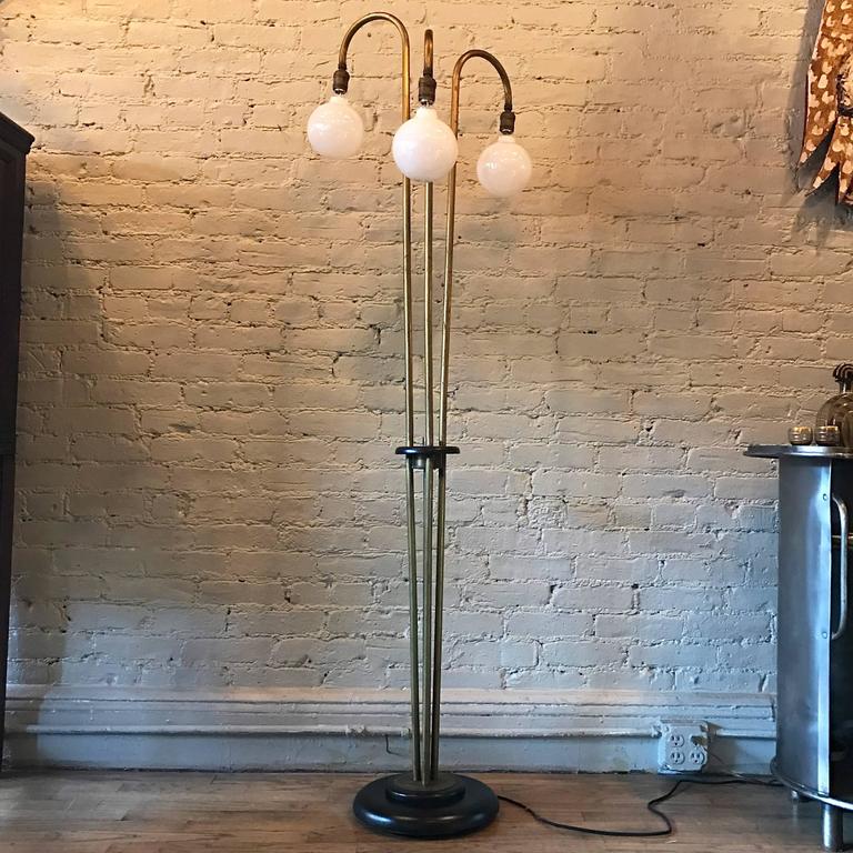MidCentury Brass ThreeArm "Spider" Floor Lamp at 1stdibs