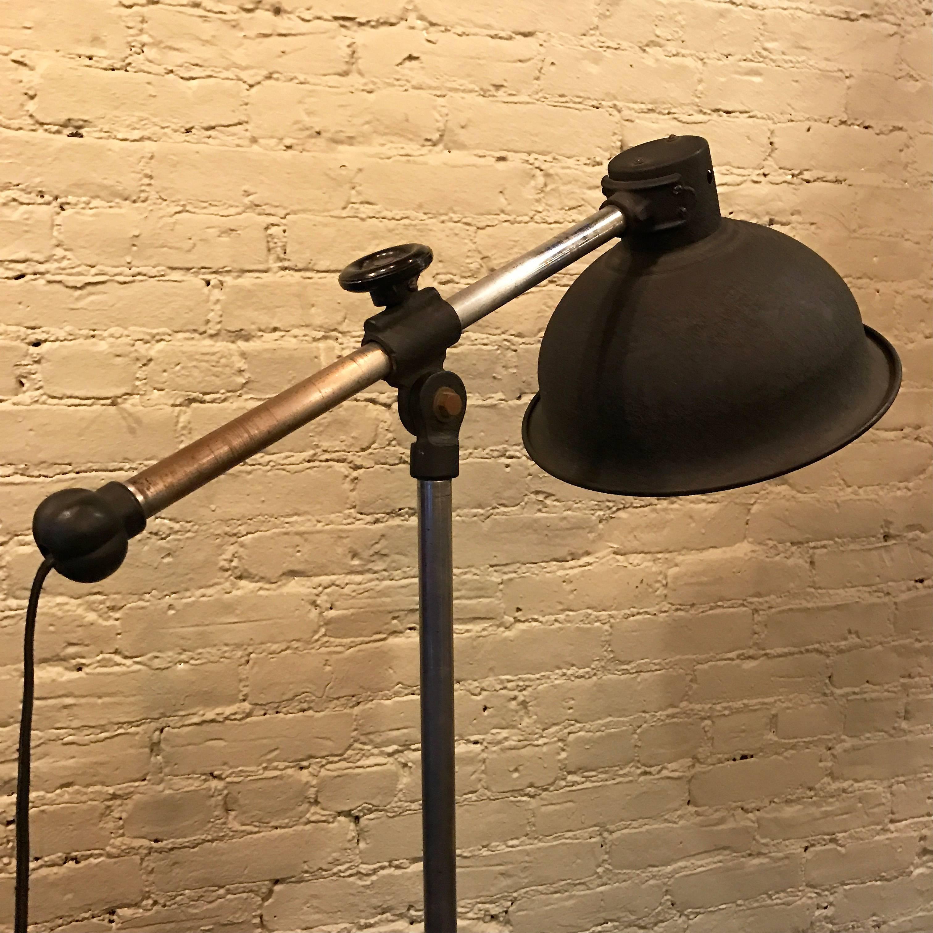 Cast 1940s Industrial Copper Converted Heat Floor Lamp