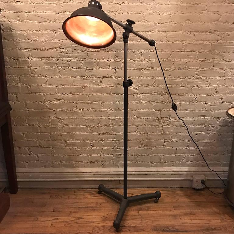 1940s Industrial Copper Converted Heat Floor Lamp at 1stDibs