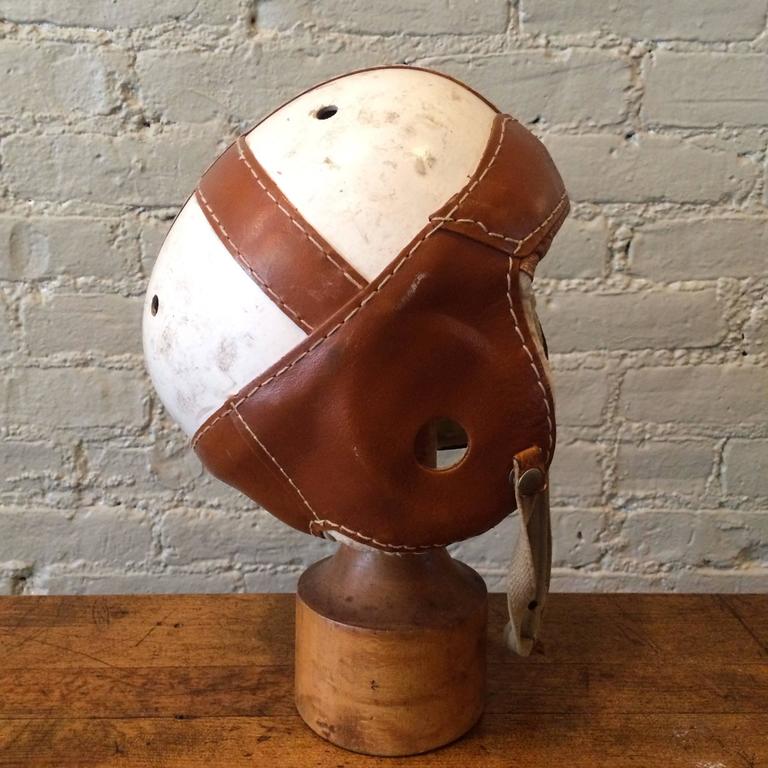 1930s American Junior Leather Football Helmet at 1stDibs | leather football  helmet for sale, 1930 football helmet, leather football helmets for sale