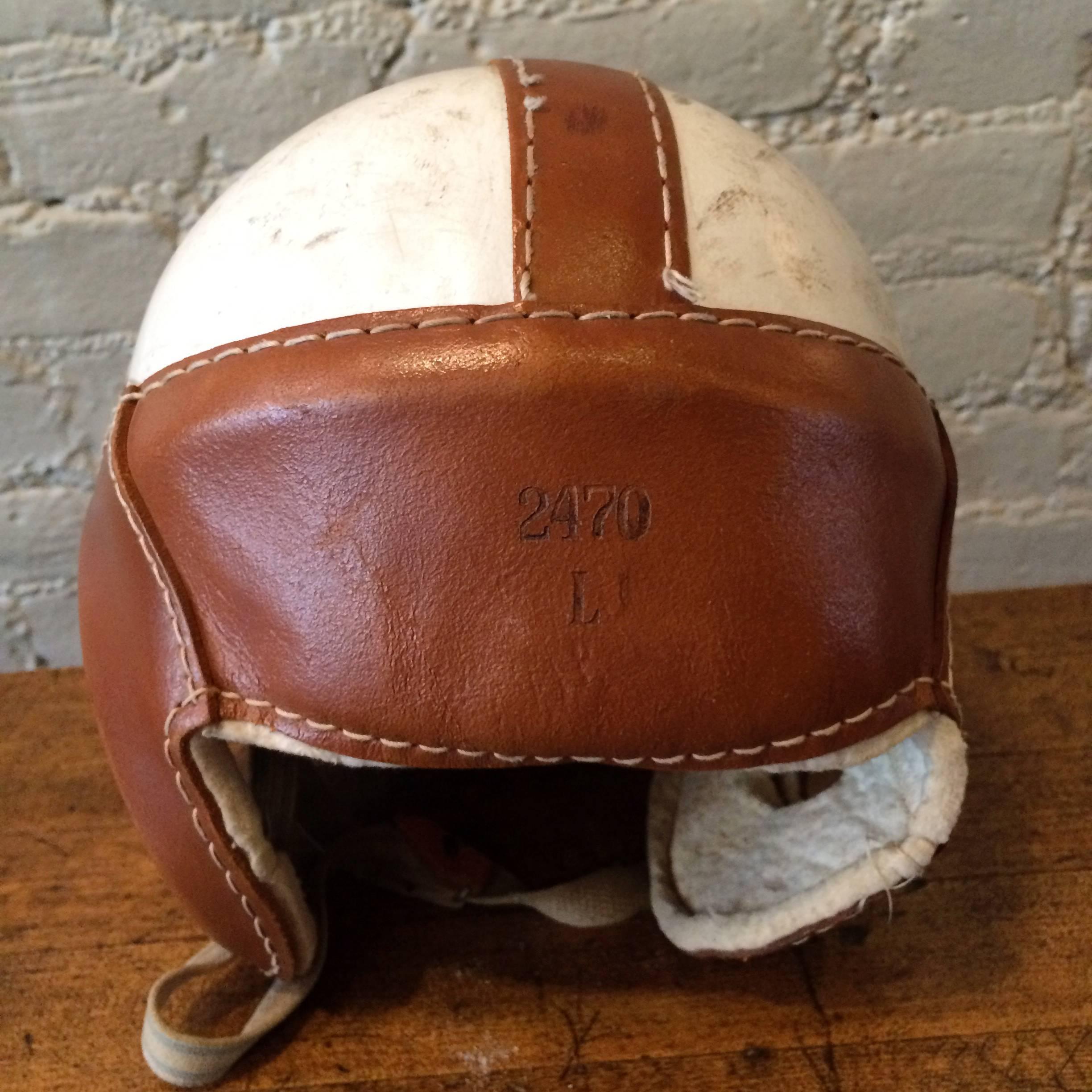 Sporting Art 1930s American Junior Leather Football Helmet