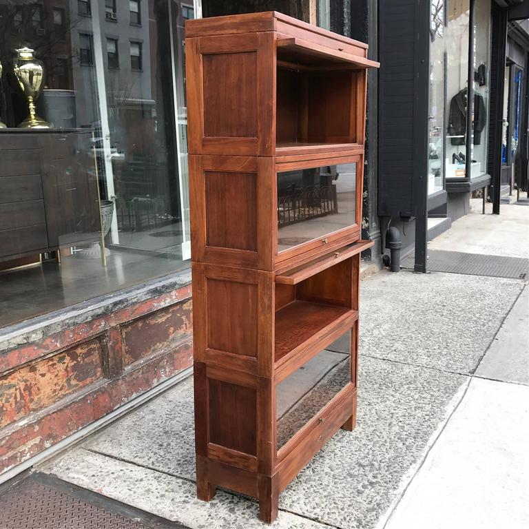 Four Stack Cherry Wood Barrister Book Case by Globe 
