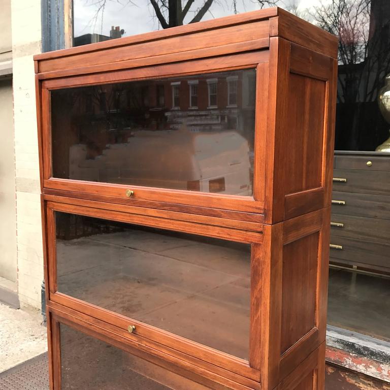 Four Stack Cherry Wood Barrister Book Case by Globe Wernicke at 1stDibs
