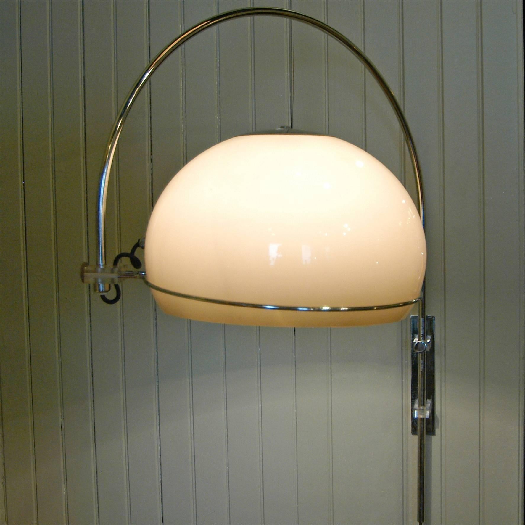 Plated Eyeball High Arc Sconce Lamp by Gebroeders Posthuma for Gepo