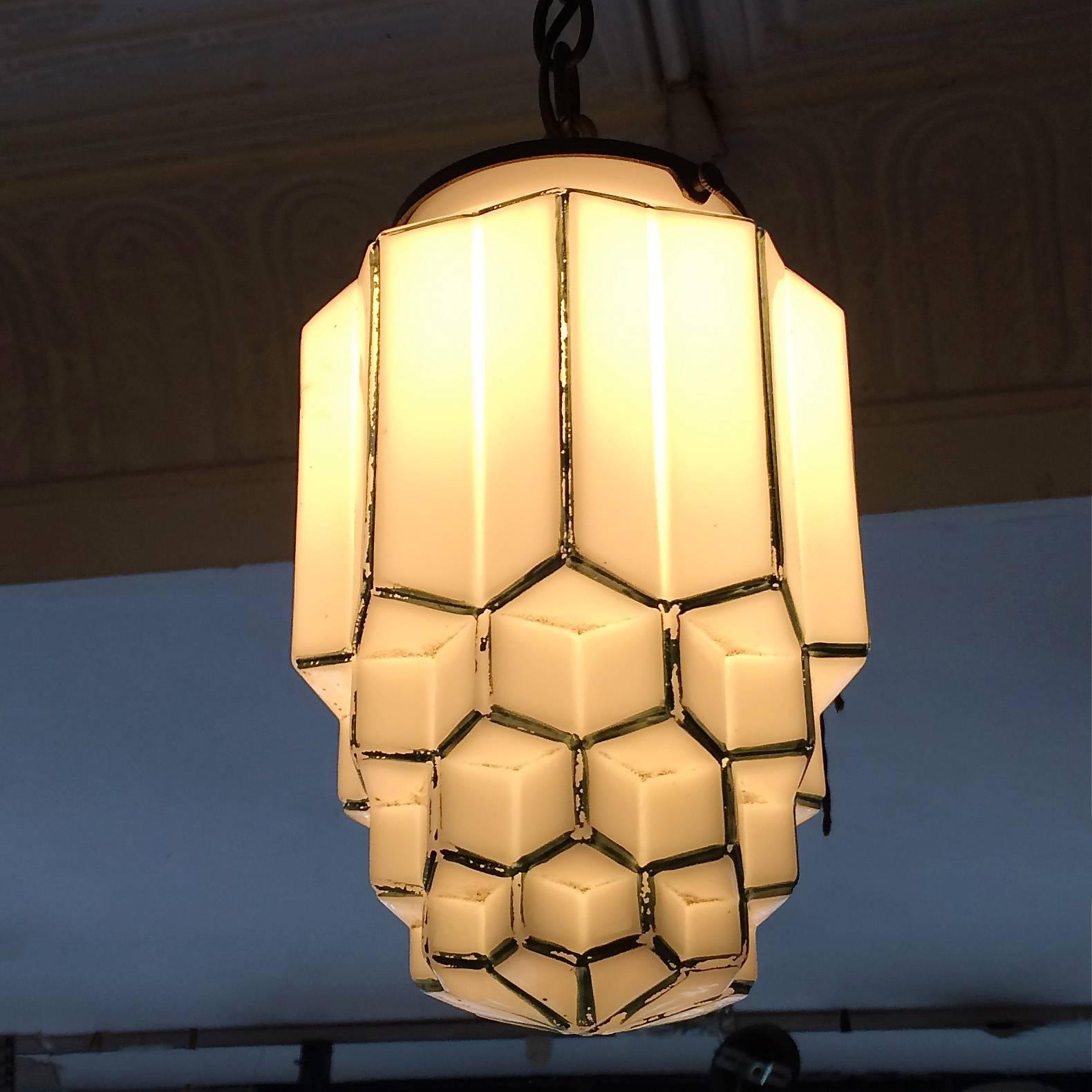 art deco skyscraper pendant light