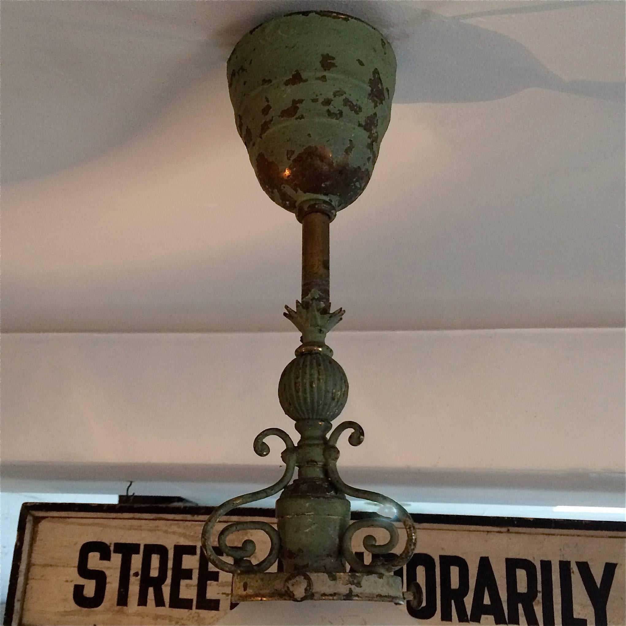 brass globe ceiling light