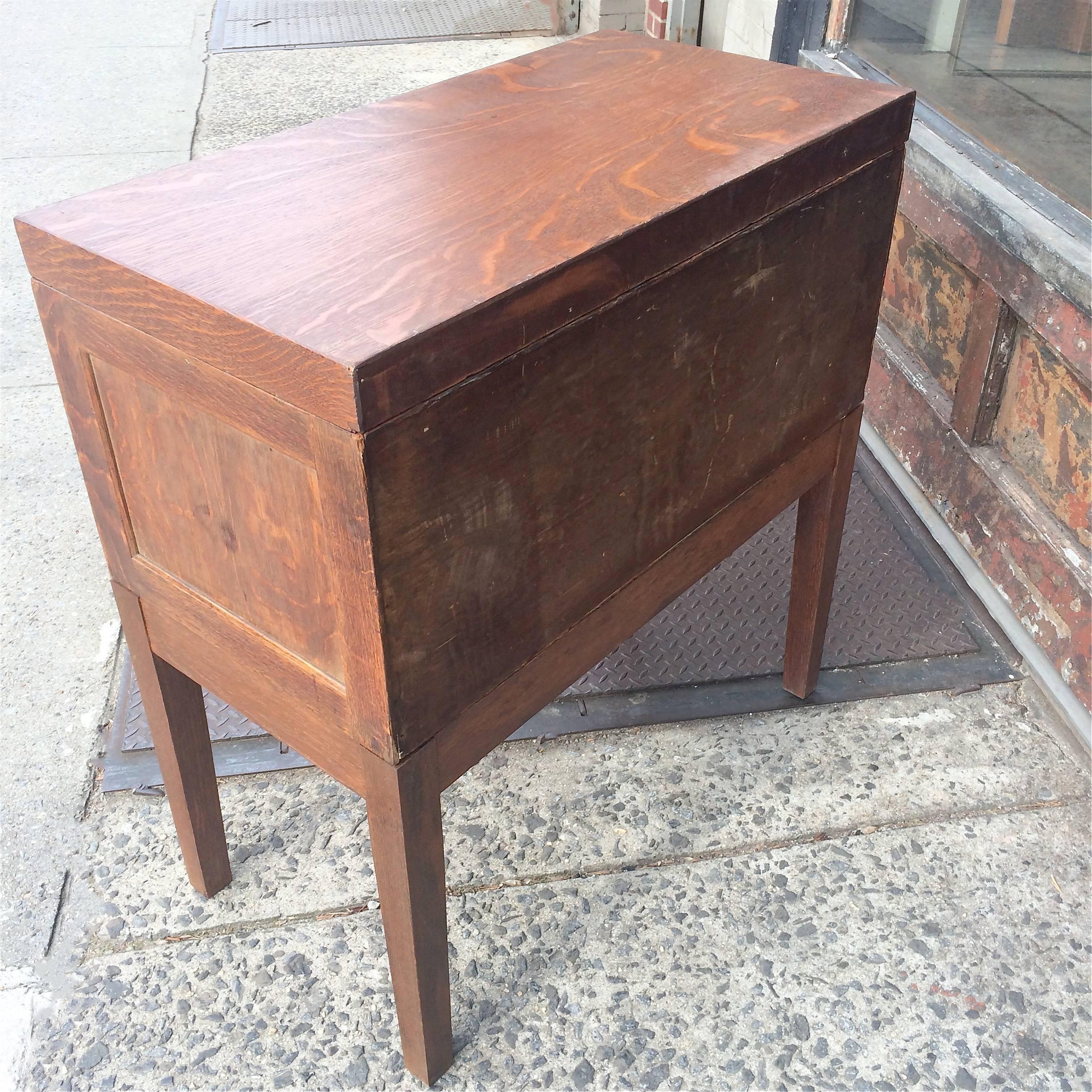Mid-20th Century Oak Library Card Catalog File Cabinet