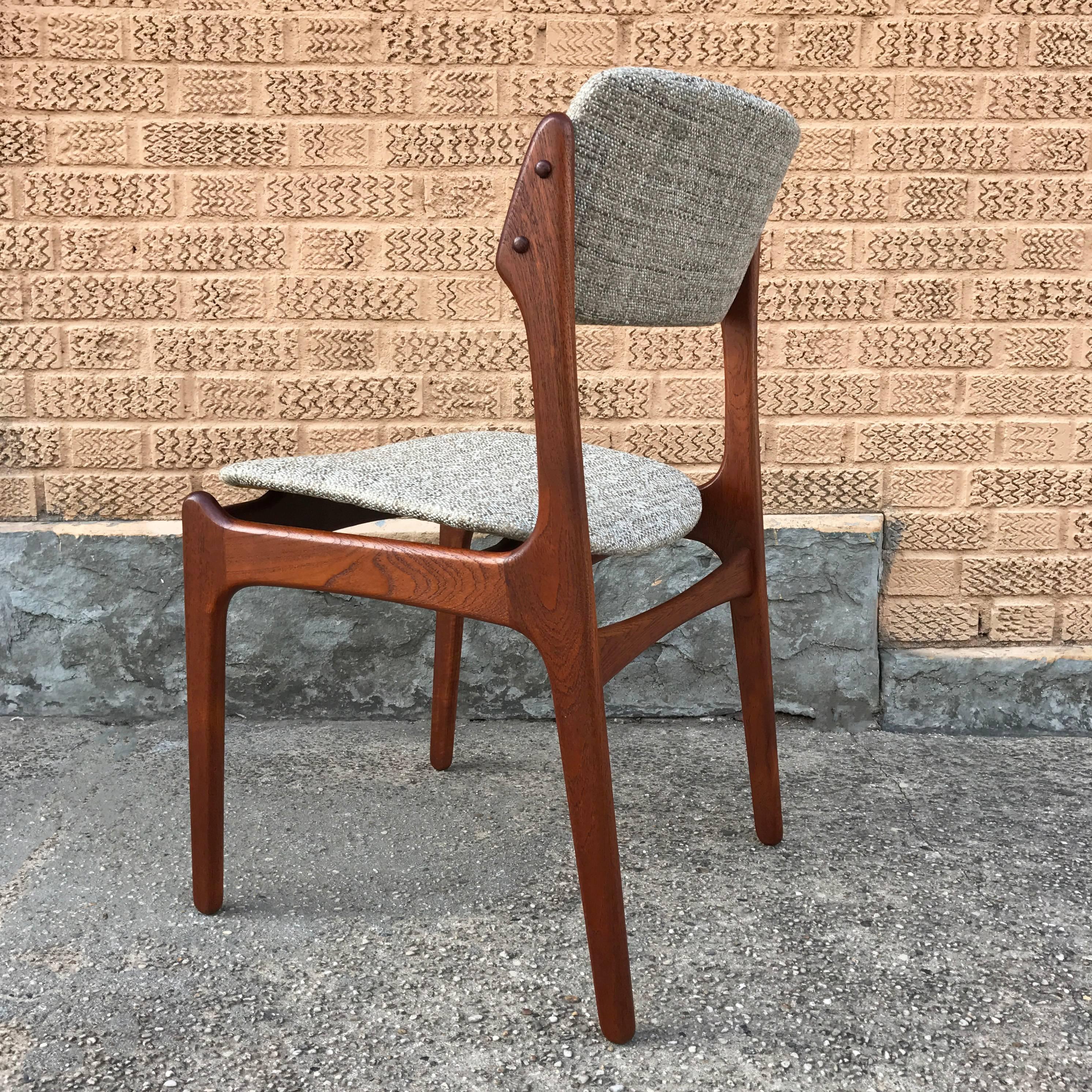Scandinavian Modern Set of Eight Erik Buck “Model 49” Teak Dining Chairs