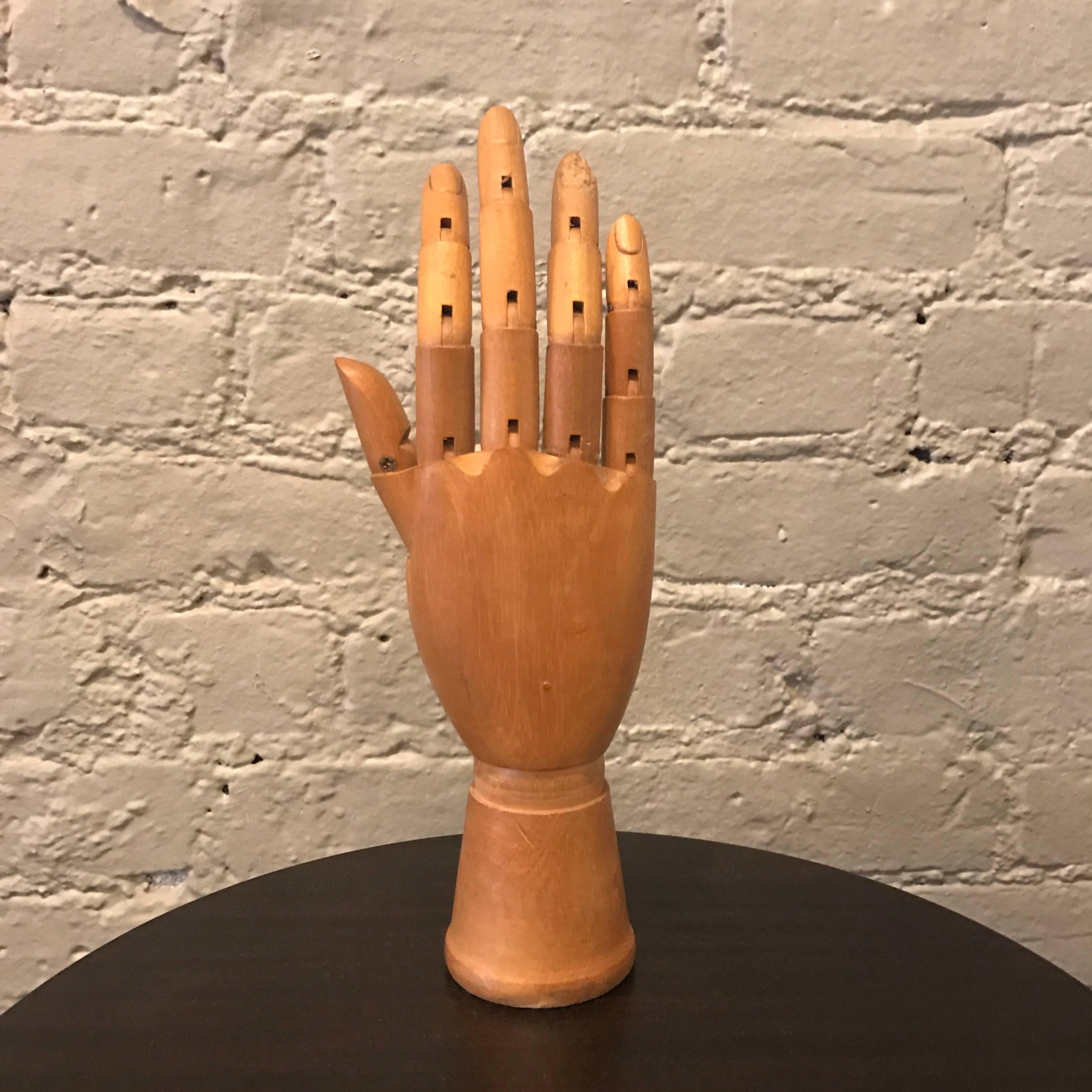 Mid-20th Century Articulating Maple Artist Hand Model