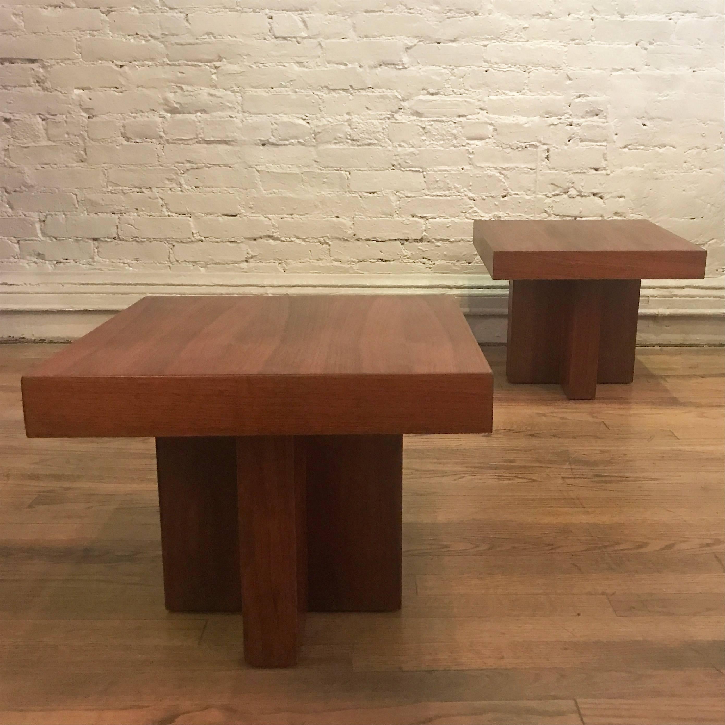 Mid-Century Modern Walnut Side Tables Model 1922 by Milo Baughman for Thayer Coggin